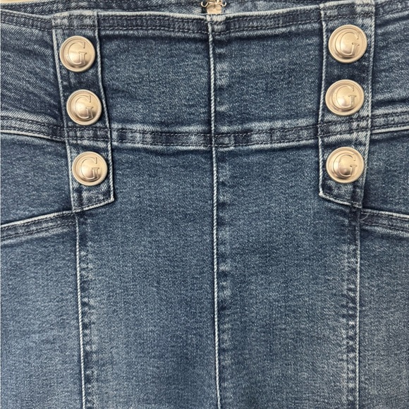 Guess Luna Seamed Button-Front Zipper-Back Skinny Jeans M Blue - Picture 6 of 10